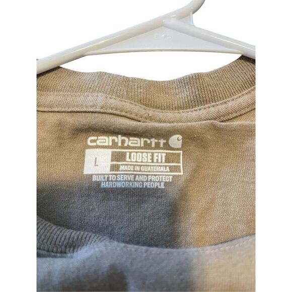Carhartt Men's Tan Loose Fit Heavyweight Short-Sleeve Pocket T-Shirt Size Large - Picture 6 of 6